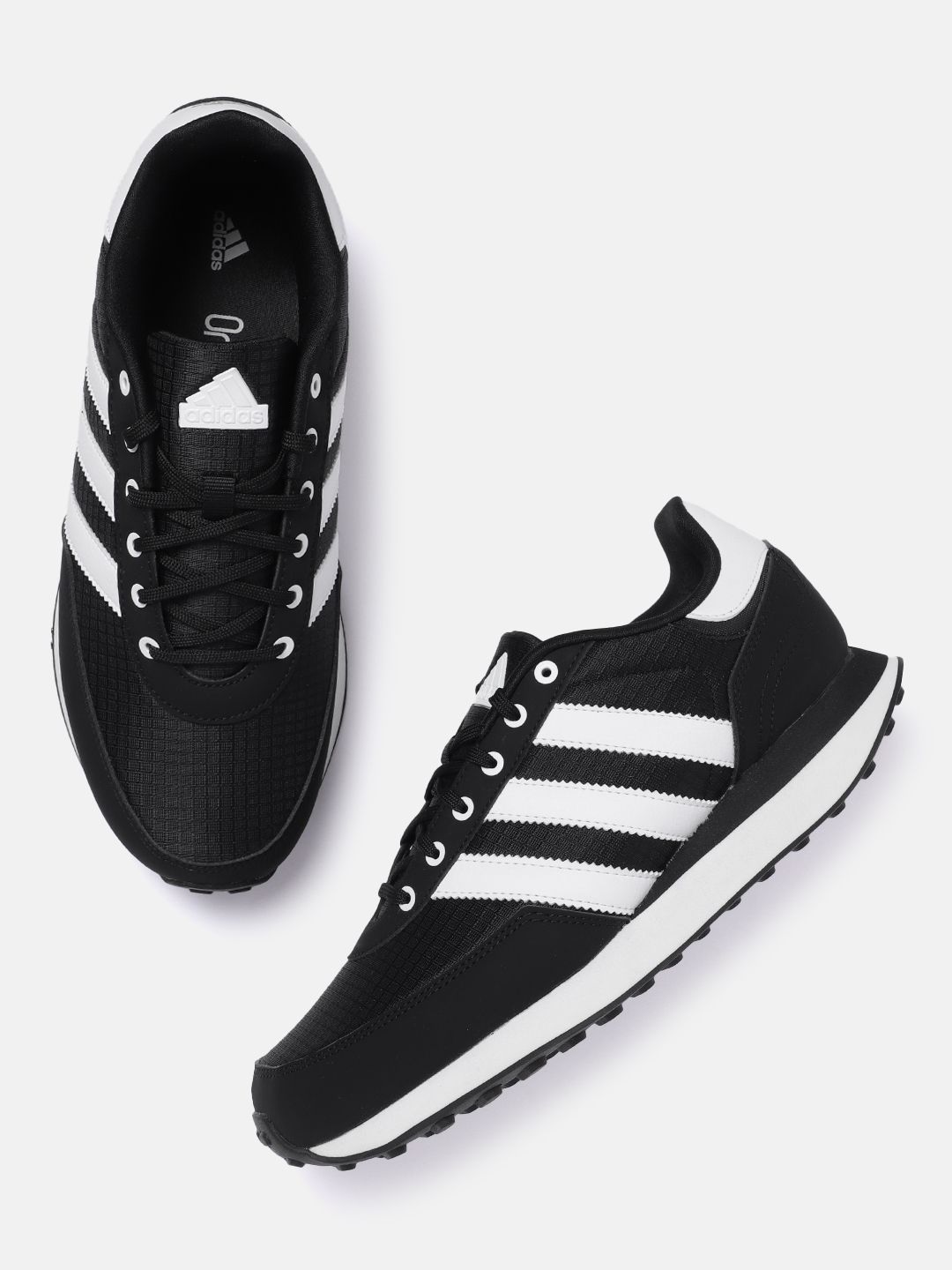 ADIDAS Men Woven Design Round-Toe 90s Cut-Legacy Running Shoes with Striped Detail