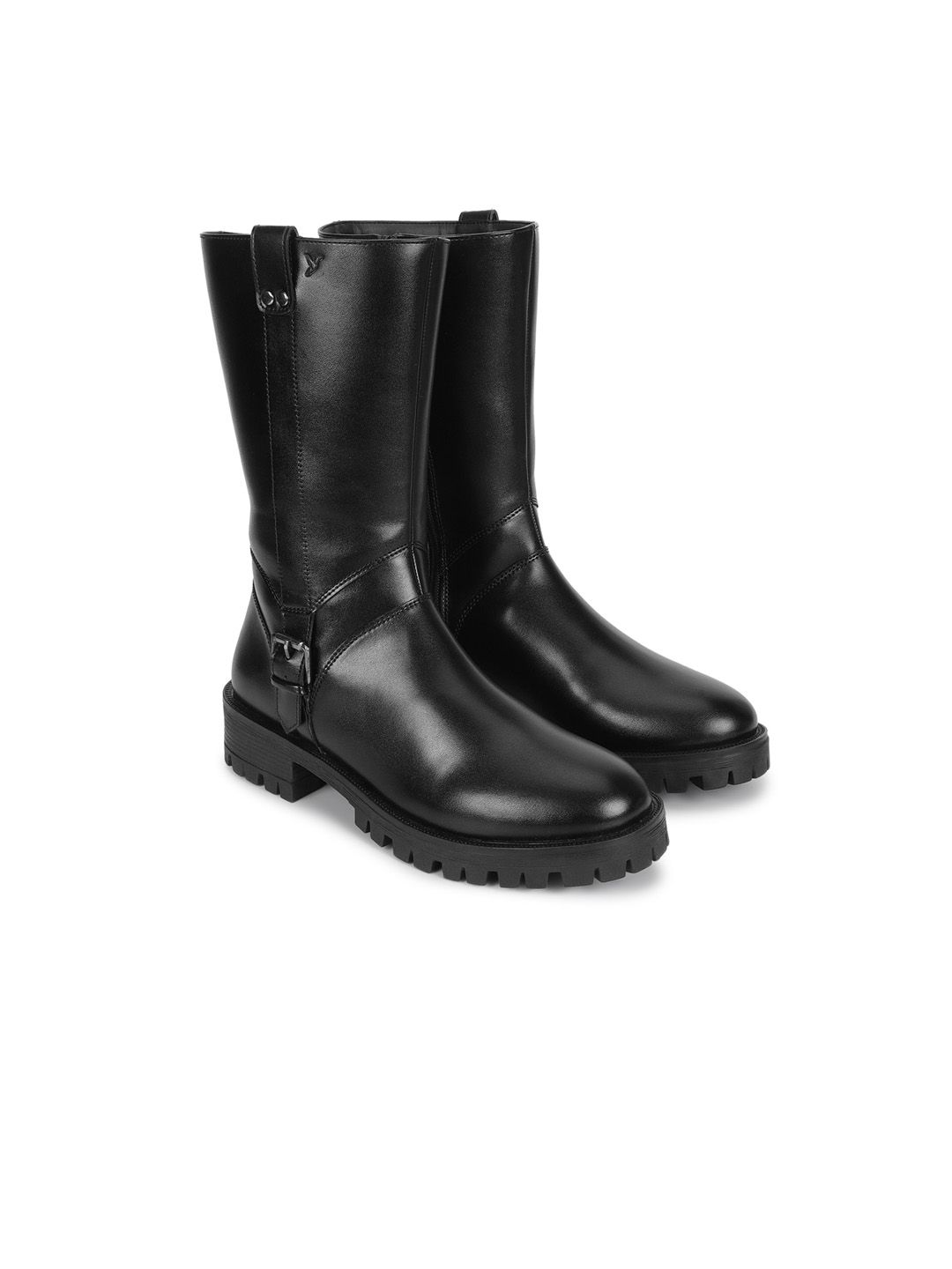 yoho Women High Top Calf-Length Platform Heel Regular Boots With Buckle Detail-image-44