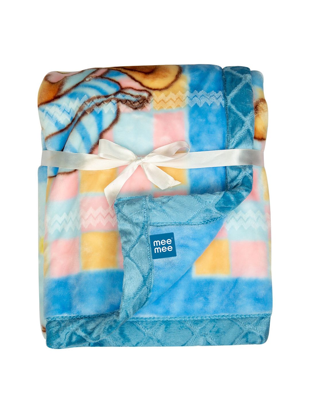 MeeMee Blue & Yellow Mink Mild Winter Lightweight & Comfortable Single Bed Blanket-image-25