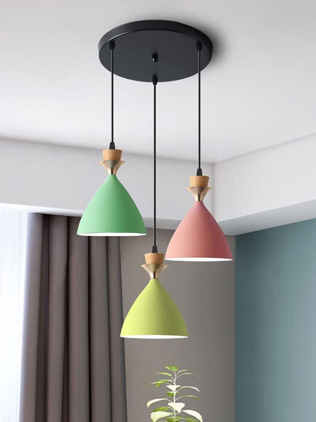 Homesake Green & Pink Metal Ceiling Lamp-picture-48