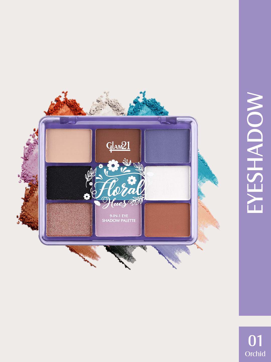 GLAM21 Floral Hues Eyeshadow Palette - 7.2g - Orchid 01-picture-37