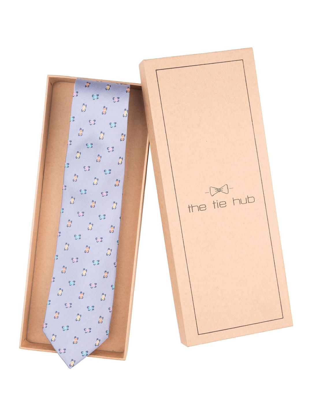 The Tie Hub Men Printed Pure Silk Skinny Tie-picture-29