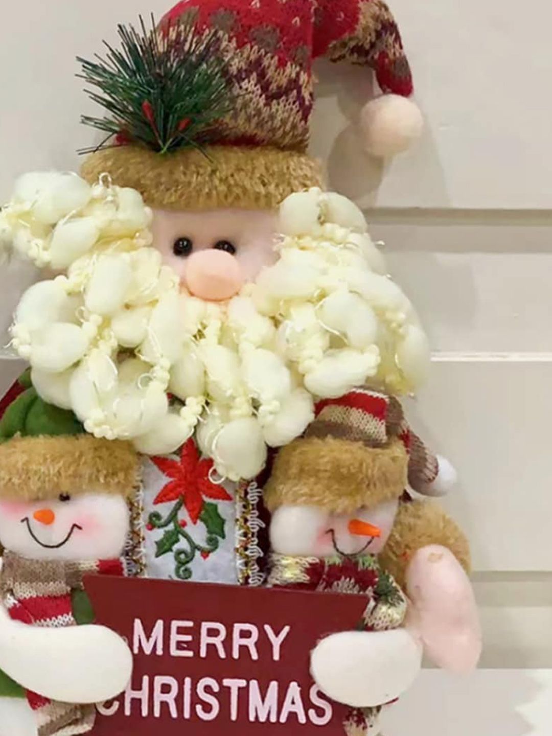 Little Surprise Box LLP Red & Brown Fluffy Big Belly Santa Claus Trio Christmas Decor-picture-28