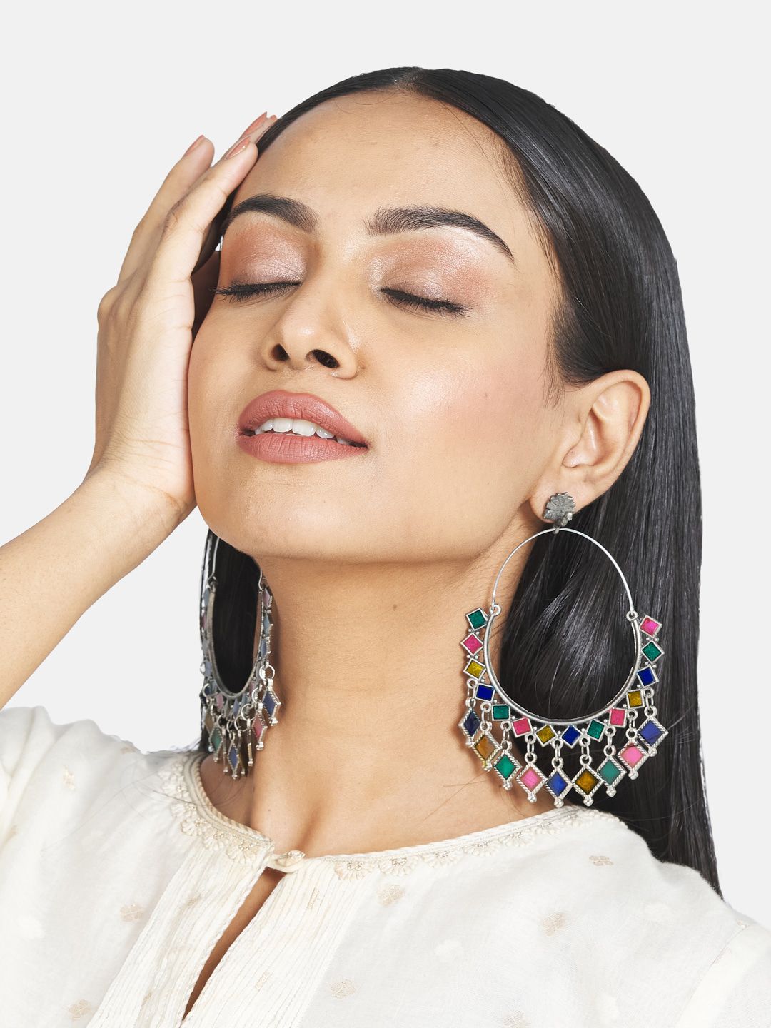 ATIBELLE Silver-Plated Drop Earrings