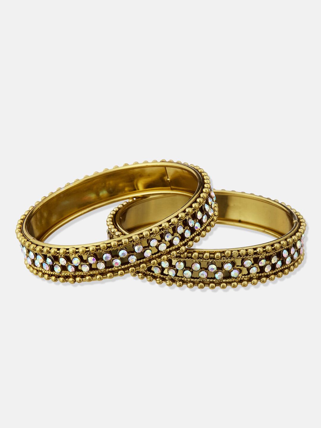 ATIBELLE Gold-Plated Kundan-Studded Bangle & Ring Set
