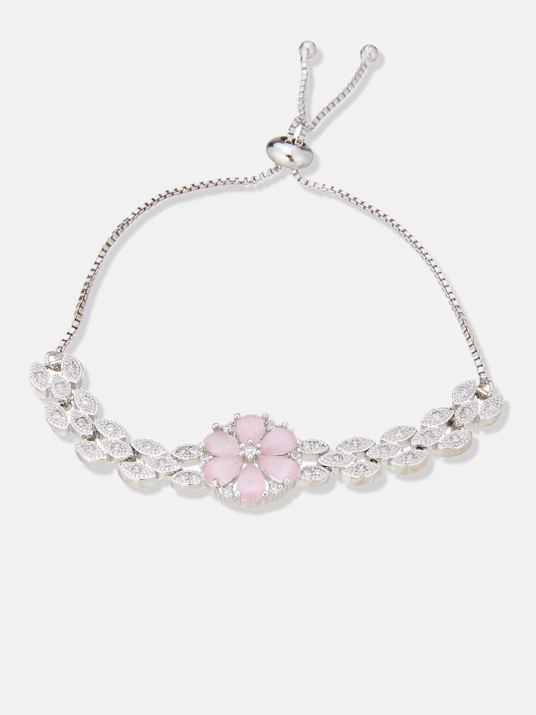 ATIBELLE Silver Plated Cubic Zirconia Studded Jewellery Set