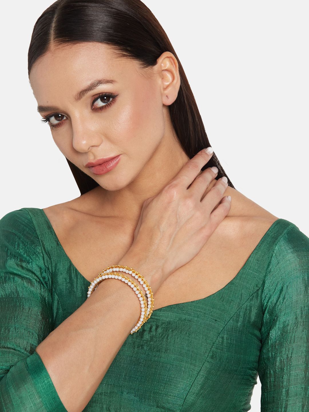 ATIBELLE Gold Plated Kundan Studded Jewellery Set