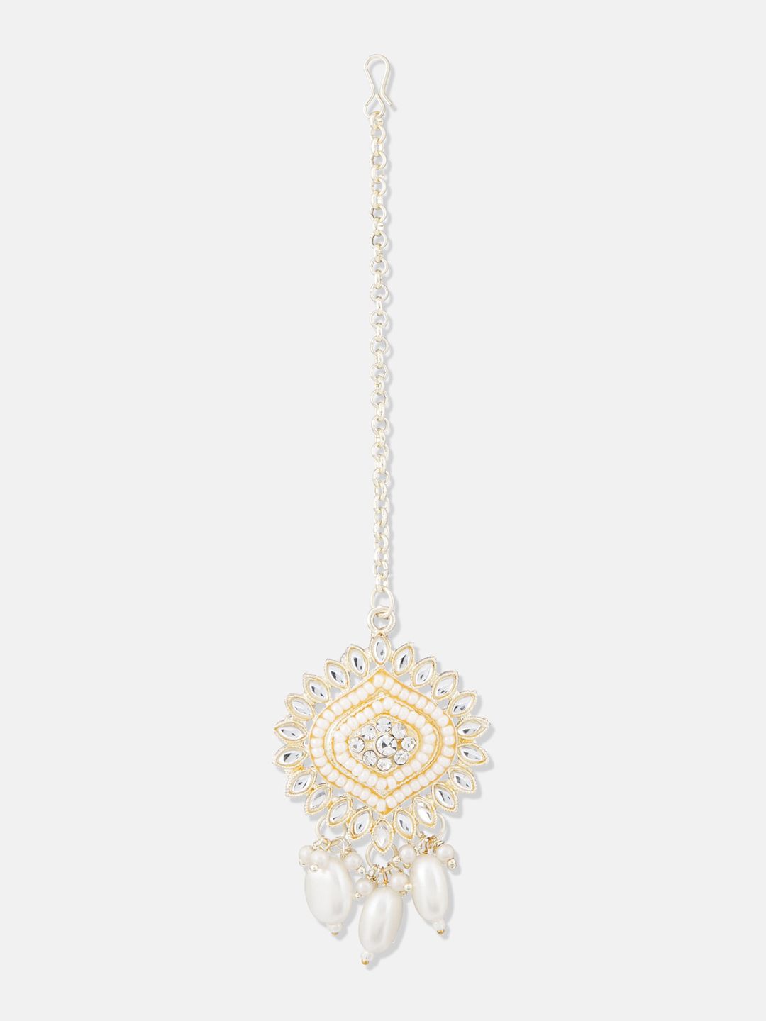 ATIBELLE Gold-Plated Kundan Studded & Beads Beaded Jewellery Set