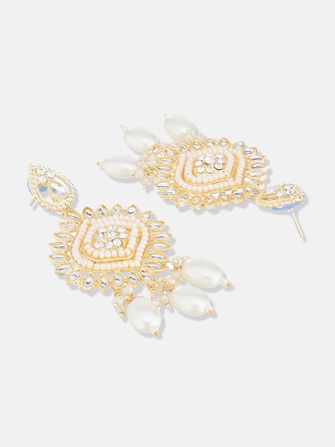 ATIBELLE Gold-Plated Kundan Studded & Beads Beaded Jewellery Set