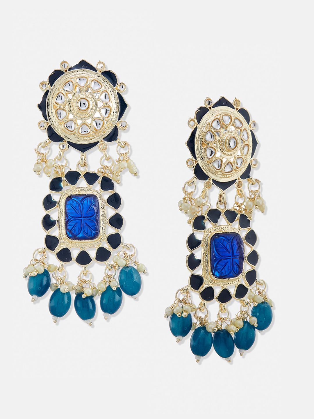 ATIBELLE Gold-Plated Contemporary Drop Earrings