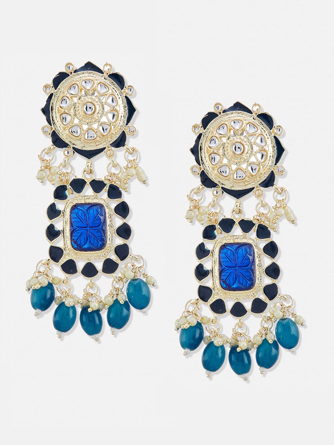 ATIBELLE Gold-Plated Contemporary Drop Earrings