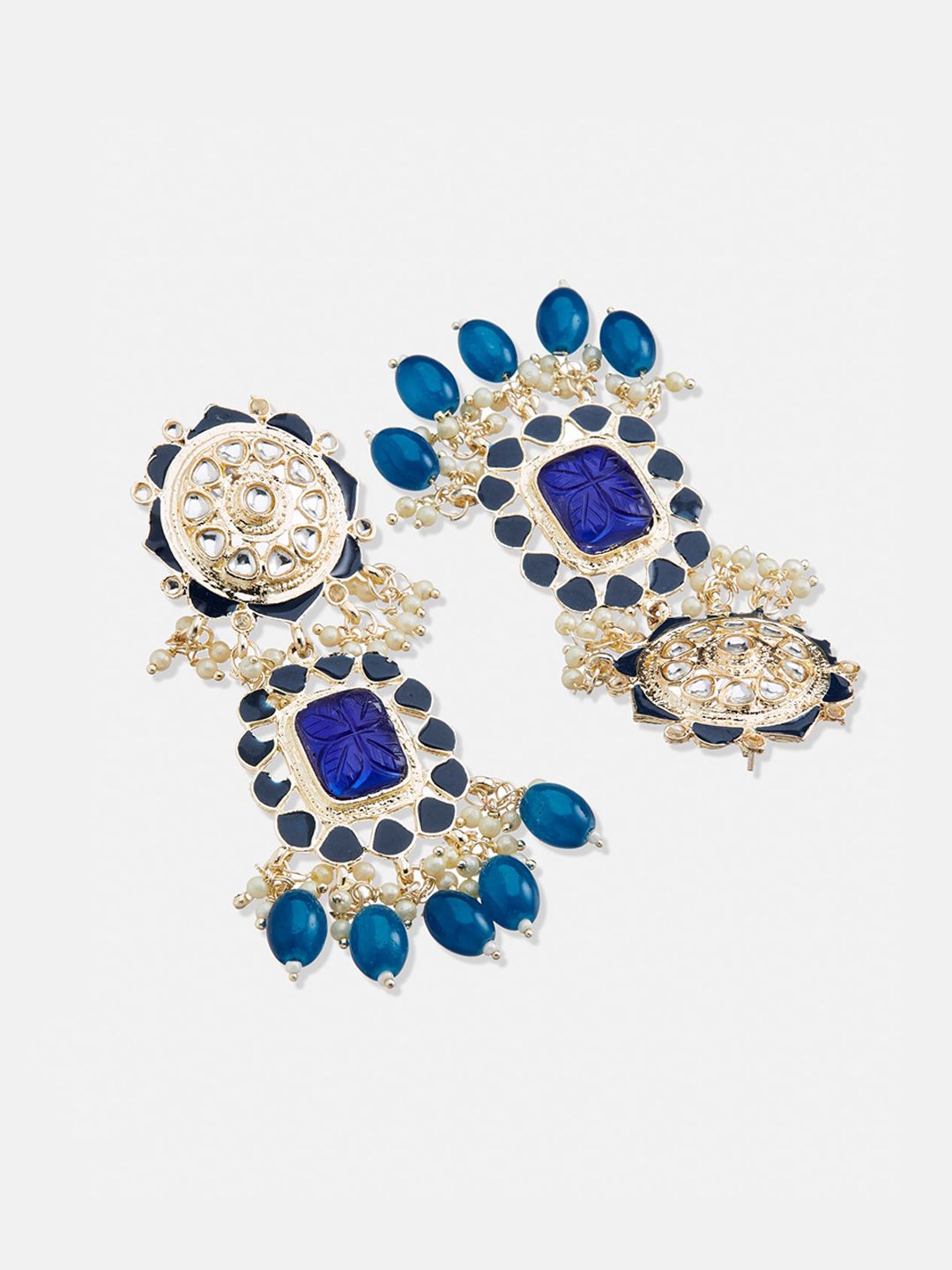 ATIBELLE Gold-Plated Contemporary Drop Earrings