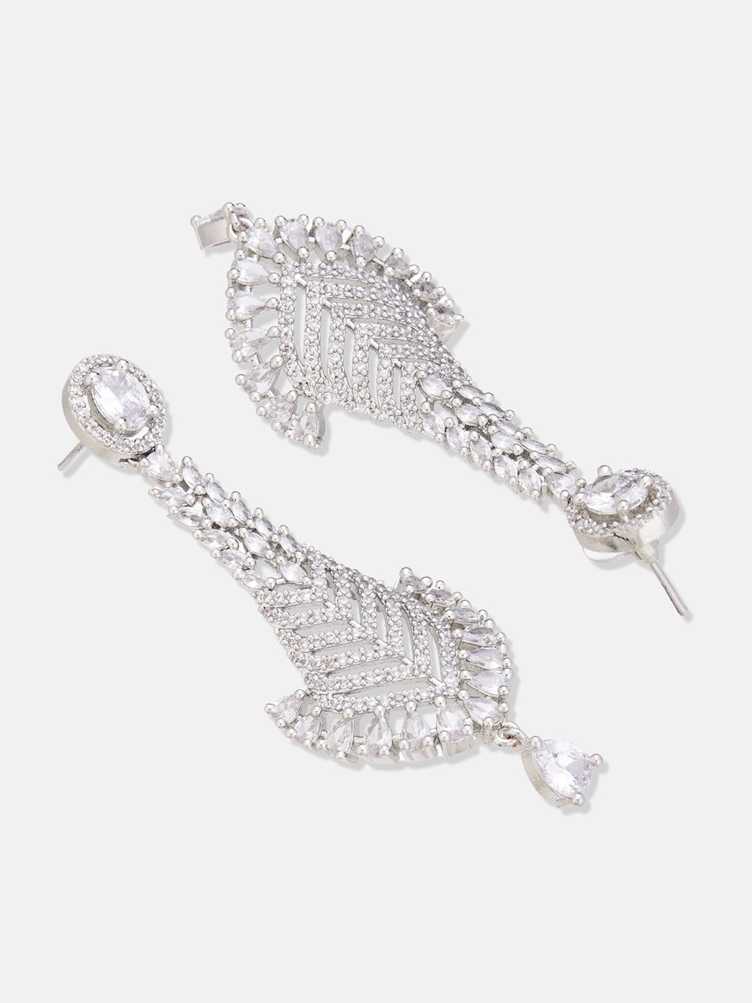 ATIBELLE Silver Plated Cubic Zirconia Studded Bracelet & Ring Set