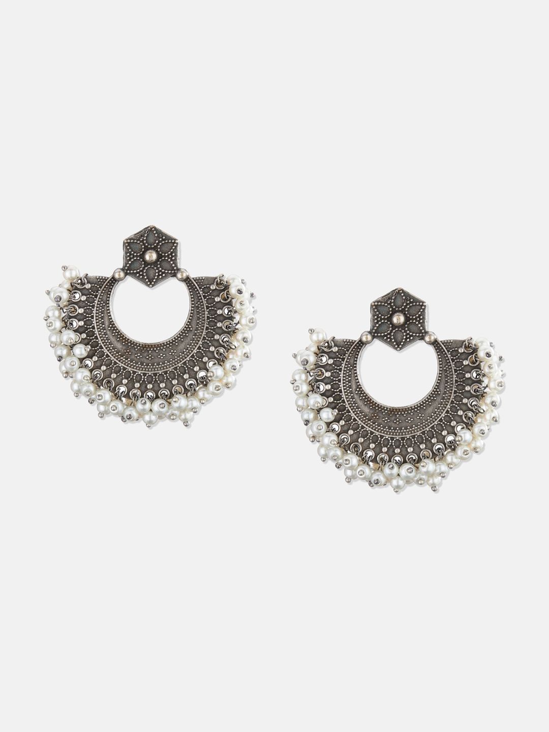ATIBELLE German Silver Stone Studded Jewellery Set
