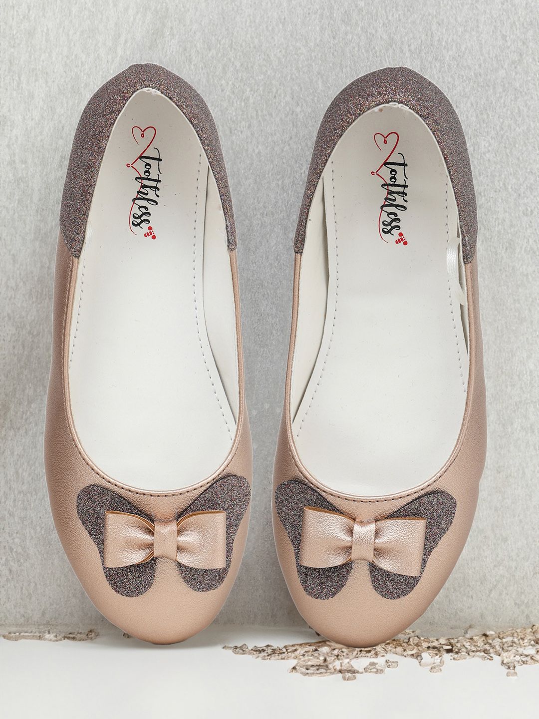 toothless Girls Embellished Party Ballerinas With Bows-image-9