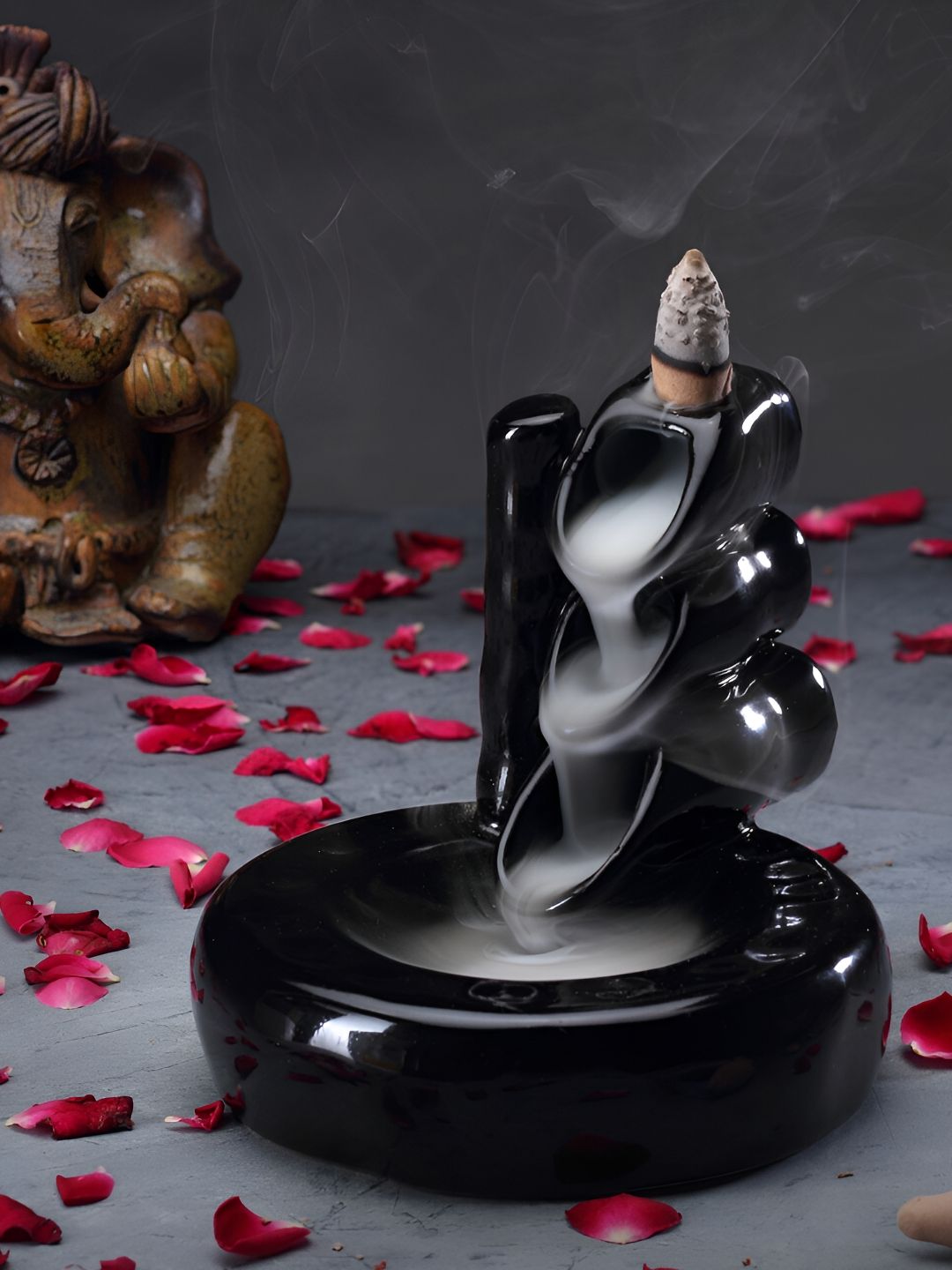 BODHI HOUSE Black Backflow Burner Fountains