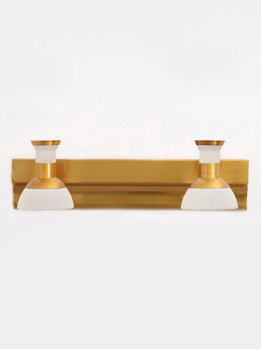 SHREE KALA HOME DECOR White & Yellow Metal Traditional Rectangle Shaped Wall Lamp-image-10