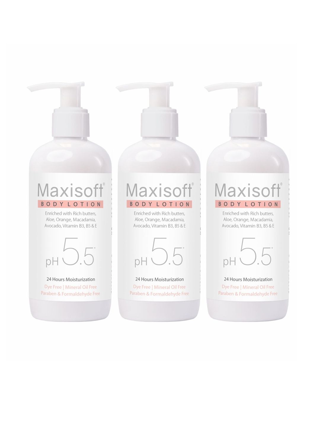 Maxisoft Set Of 3 pH 5.5 Body Lotion With Aloe Avocado Jojoba Oil - 300ml Each-image-22