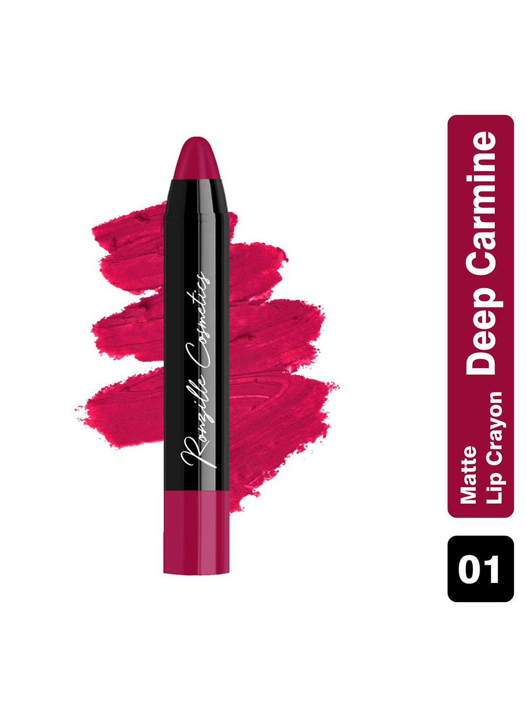 Ronzille Long Stay & Weightless Matte Lip Crayon - Deep Carmine 01-image-41