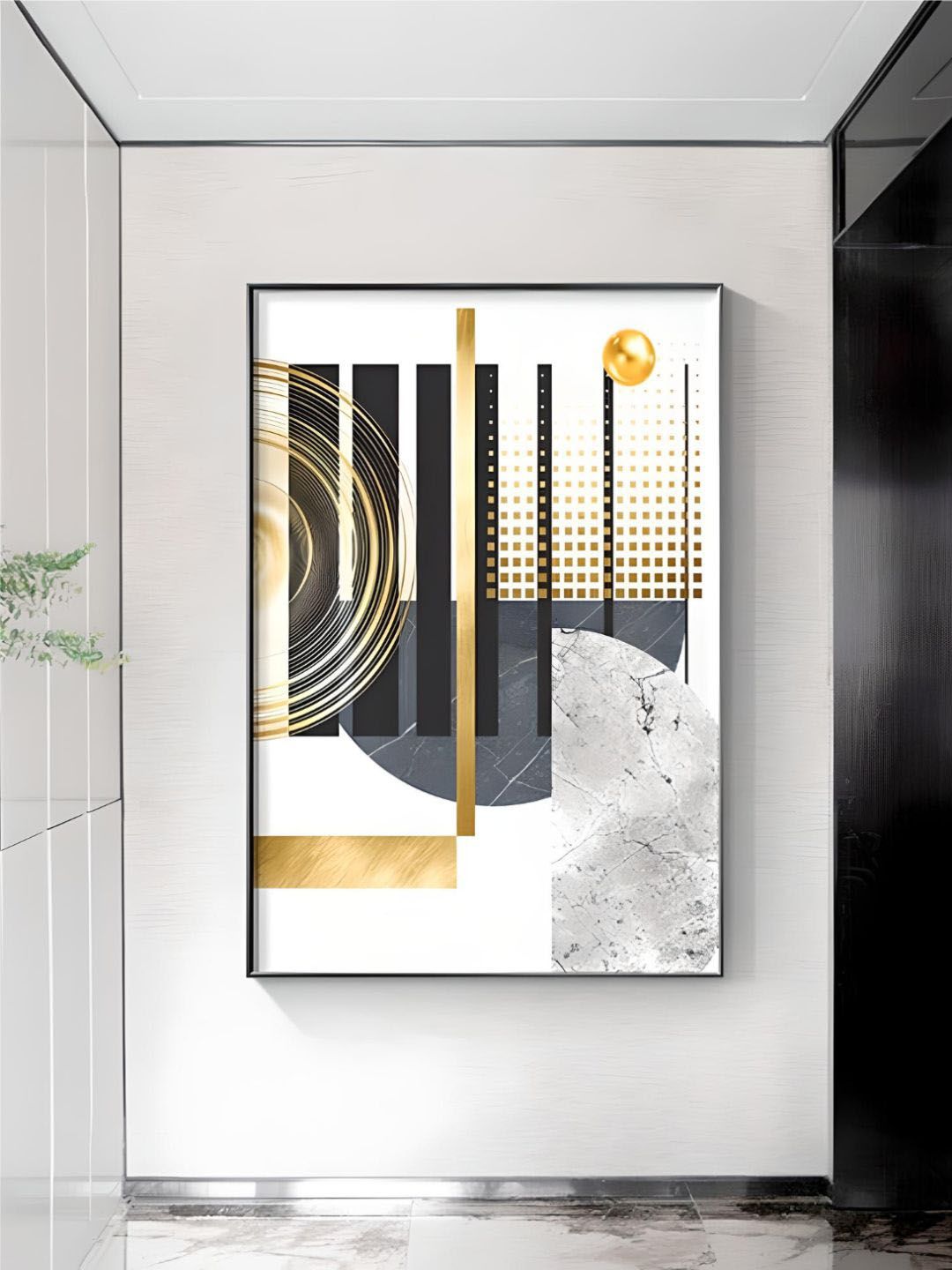 THE HANDMADE FLAIR White & Grey Abstract Geometric Wooden Wall Art-picture-24