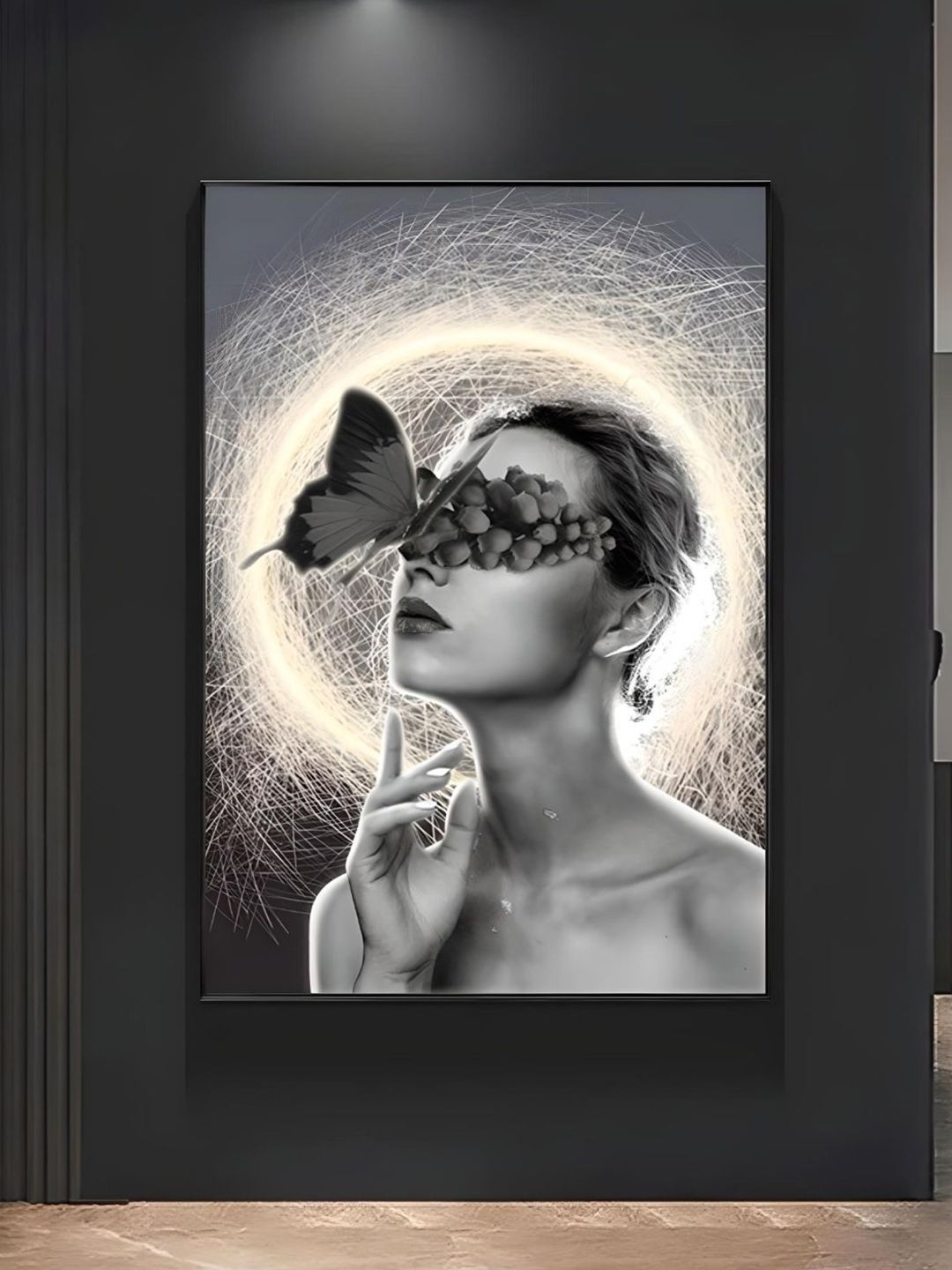THE HANDMADE FLAIR Black & Grey Abstract Printed Canvas Painting Wall Art-image-28