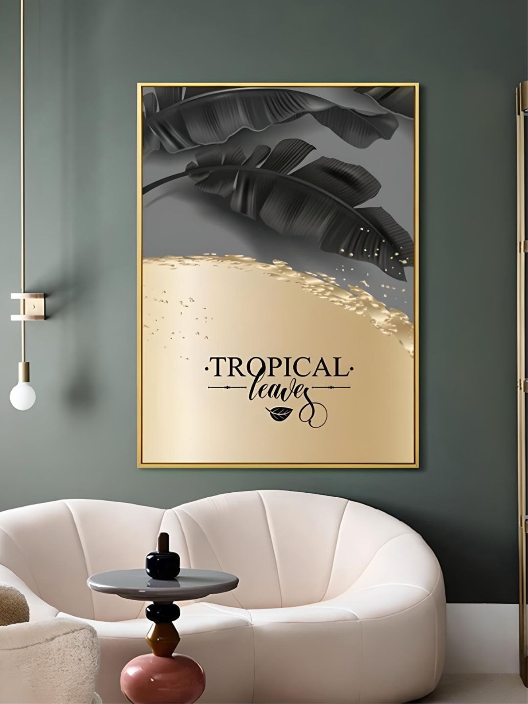 THE HANDMADE FLAIR Black & Gold-Toned Abstract Wooden Wall Art-picture-46
