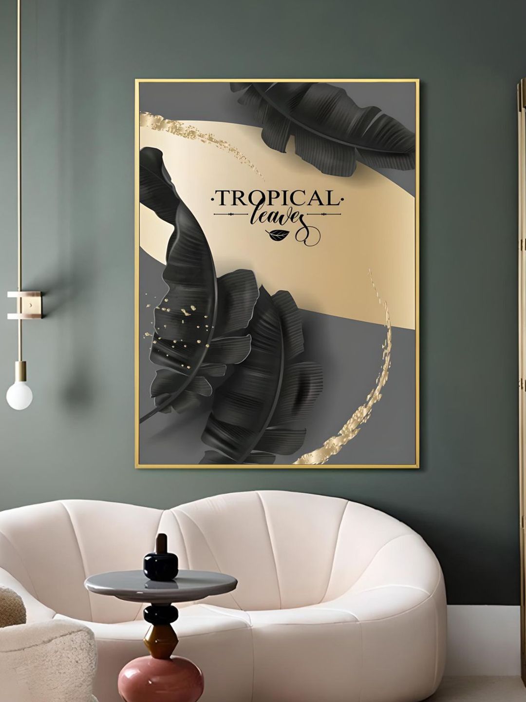 THE HANDMADE FLAIR Beige & Grey Tropical Botany Luxury Nordic Wall Art-picture-30