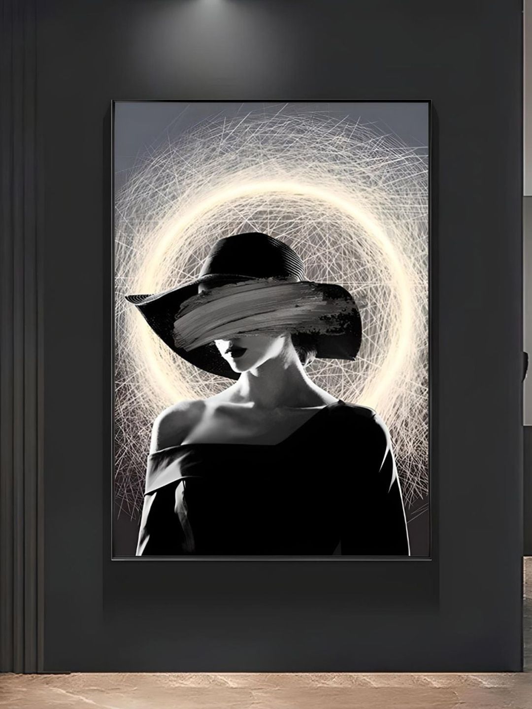 THE HANDMADE FLAIR Grey Modern Aesthetics Abstract Girl Wall Art-picture-29
