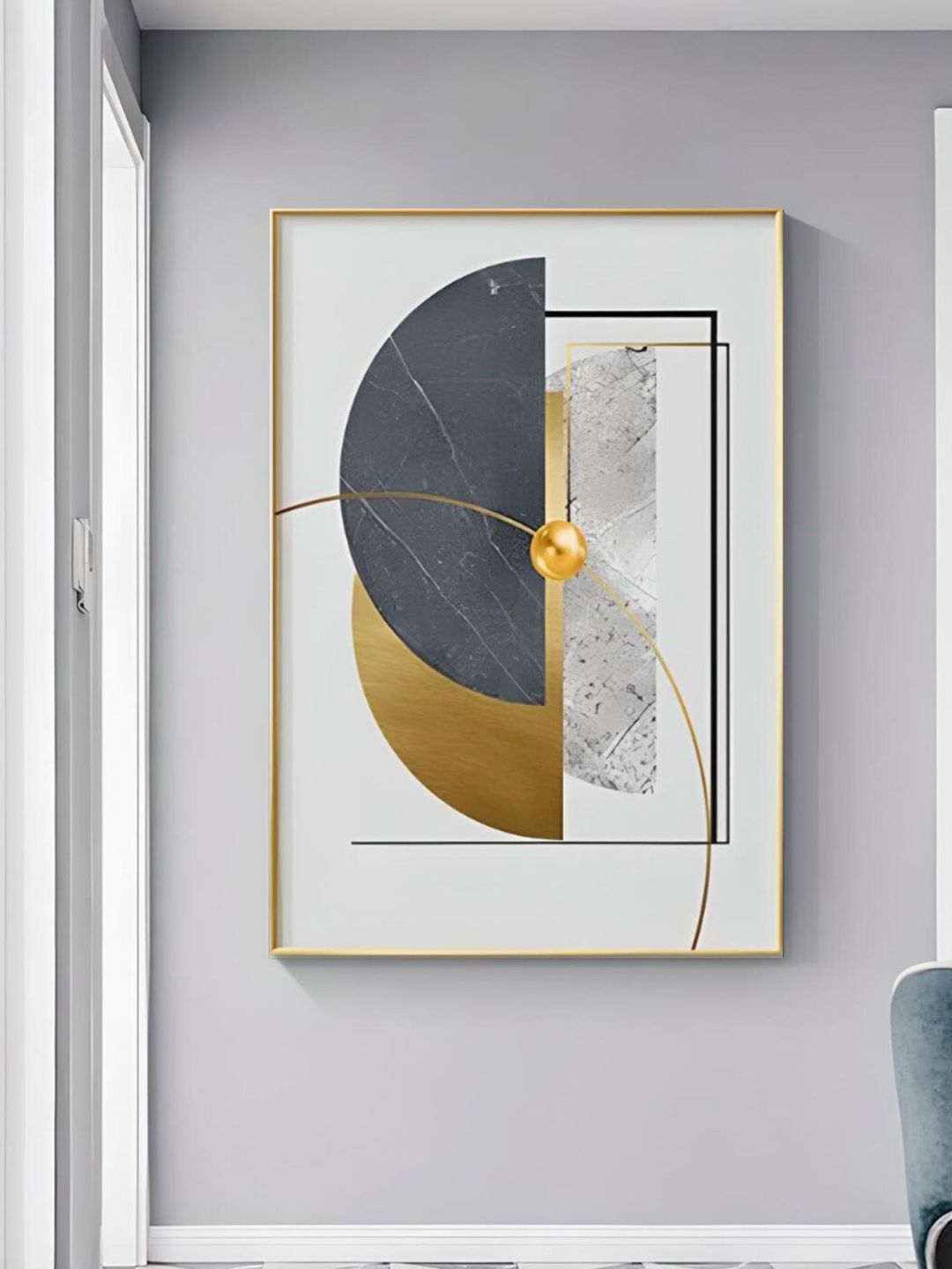 THE HANDMADE FLAIR White & Grey Wood Modern Abstract Painting Wall Art-image-22
