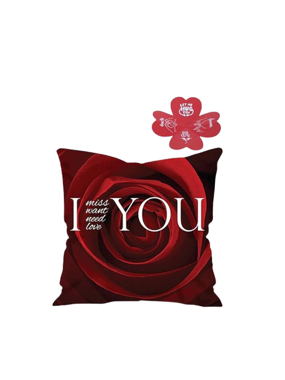 Kaameri Bazaar 2 Pieces Red Pre-Filled Cushion With Greeting Card Gift Set-picture-13