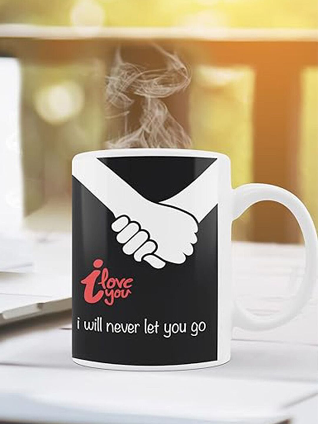 Kaameri Bazaar 3 Pieces Black & White Coffee Mug-Keychain & Greeting Card Gift Set-picture-18
