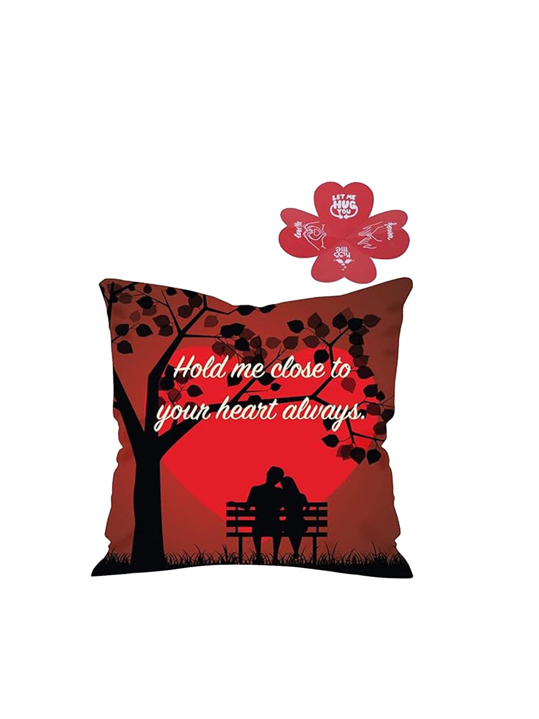 Kaameri Bazaar 2 Pieces Red Cushion & Greeting Card Gift Set-picture-17