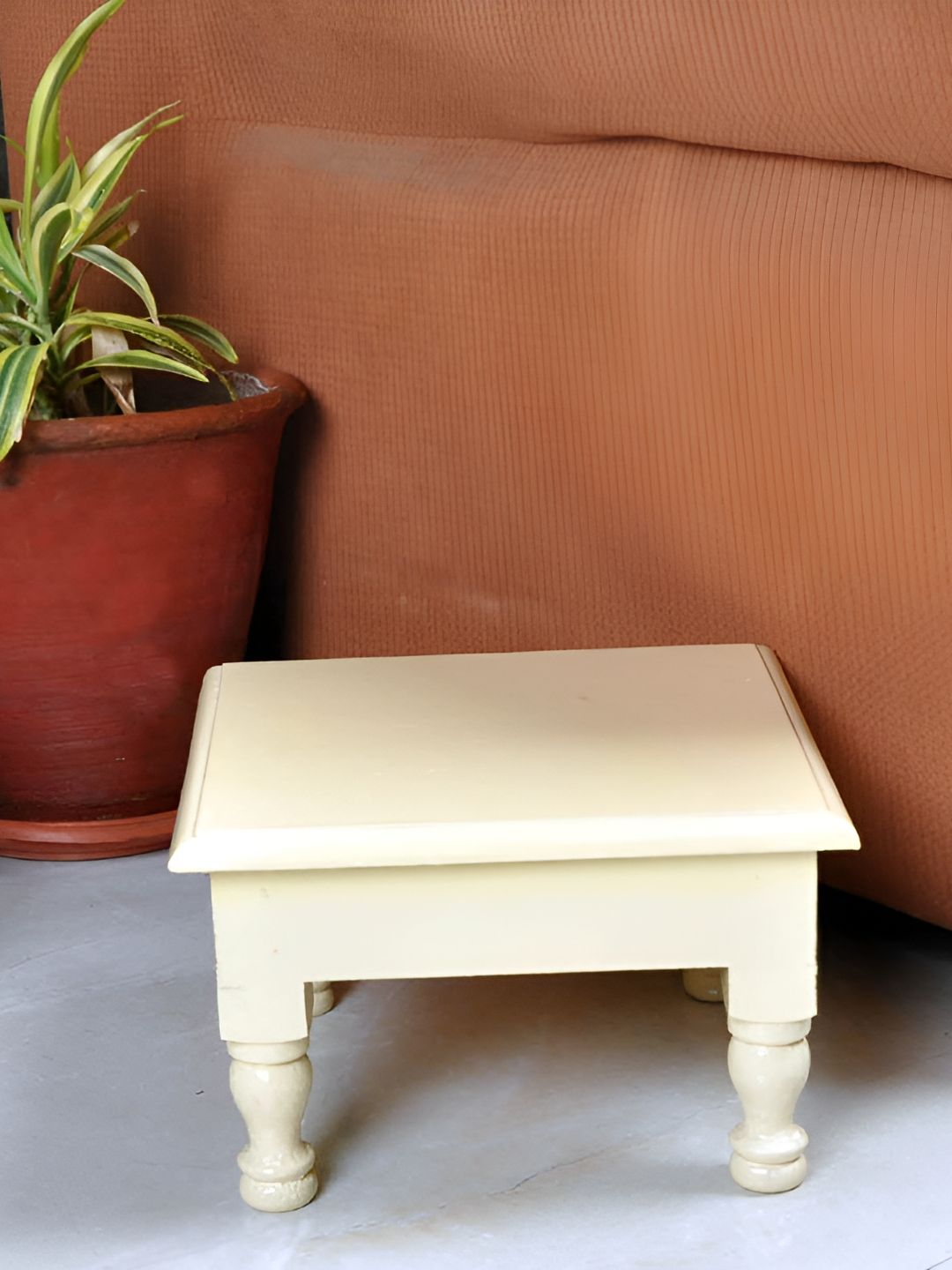 Lal Haveli Off White Wooden Pooja Chowkie-picture-11