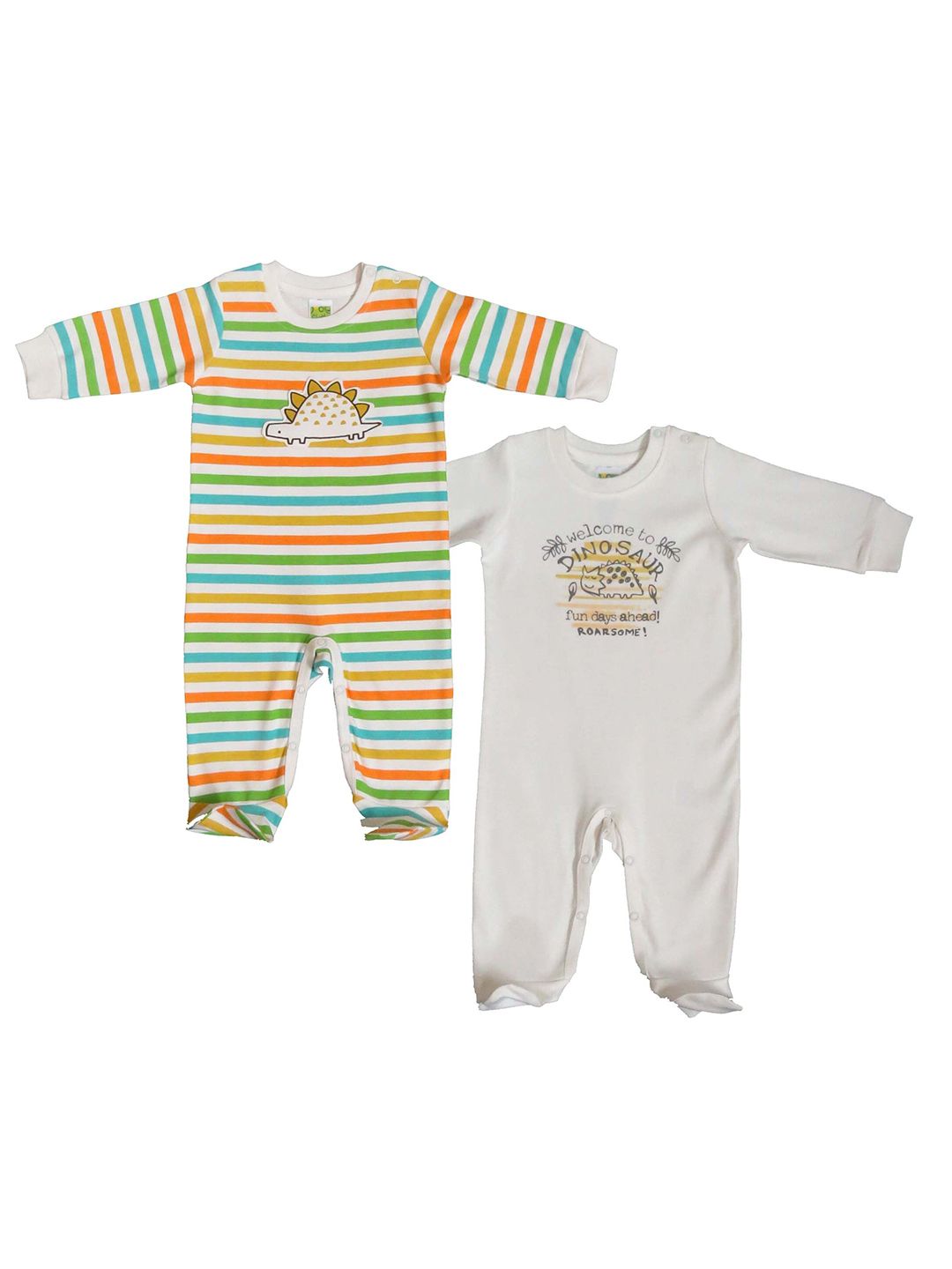 Clothe Funn Infant Girls Pack Of 2 Cotton Rompers-picture-14