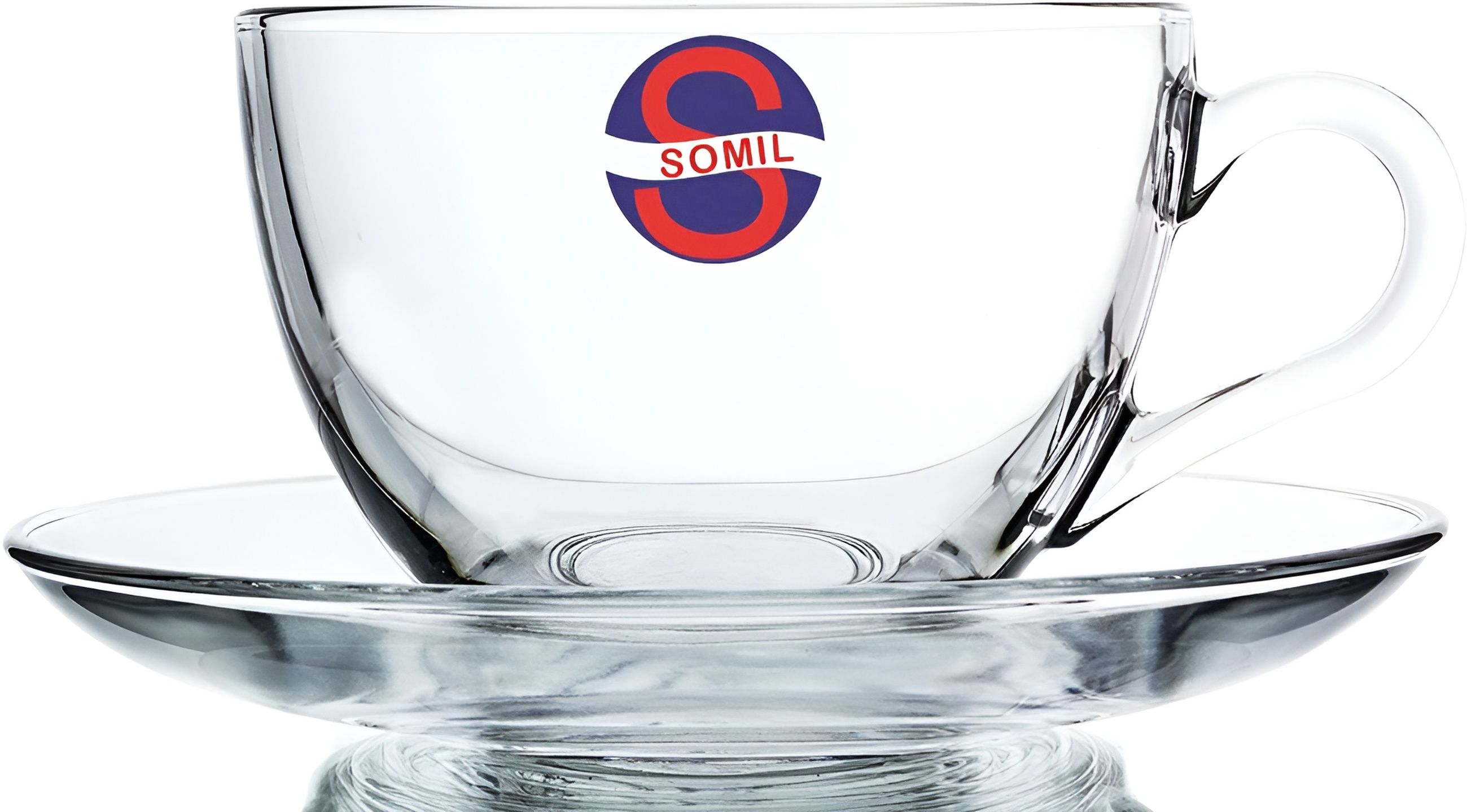 Afast Transparent Dishwasher Safe Geometric Glass Transparent Cup & Mug With Saucer 150 ml-picture-14