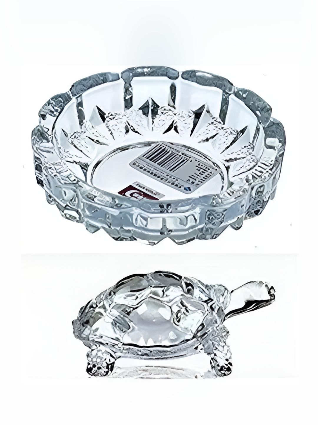 Navyaksh Transparent Crystal Turtle Tortoise with Plate for Feng Shui and Vastu Showpiece-picture-30