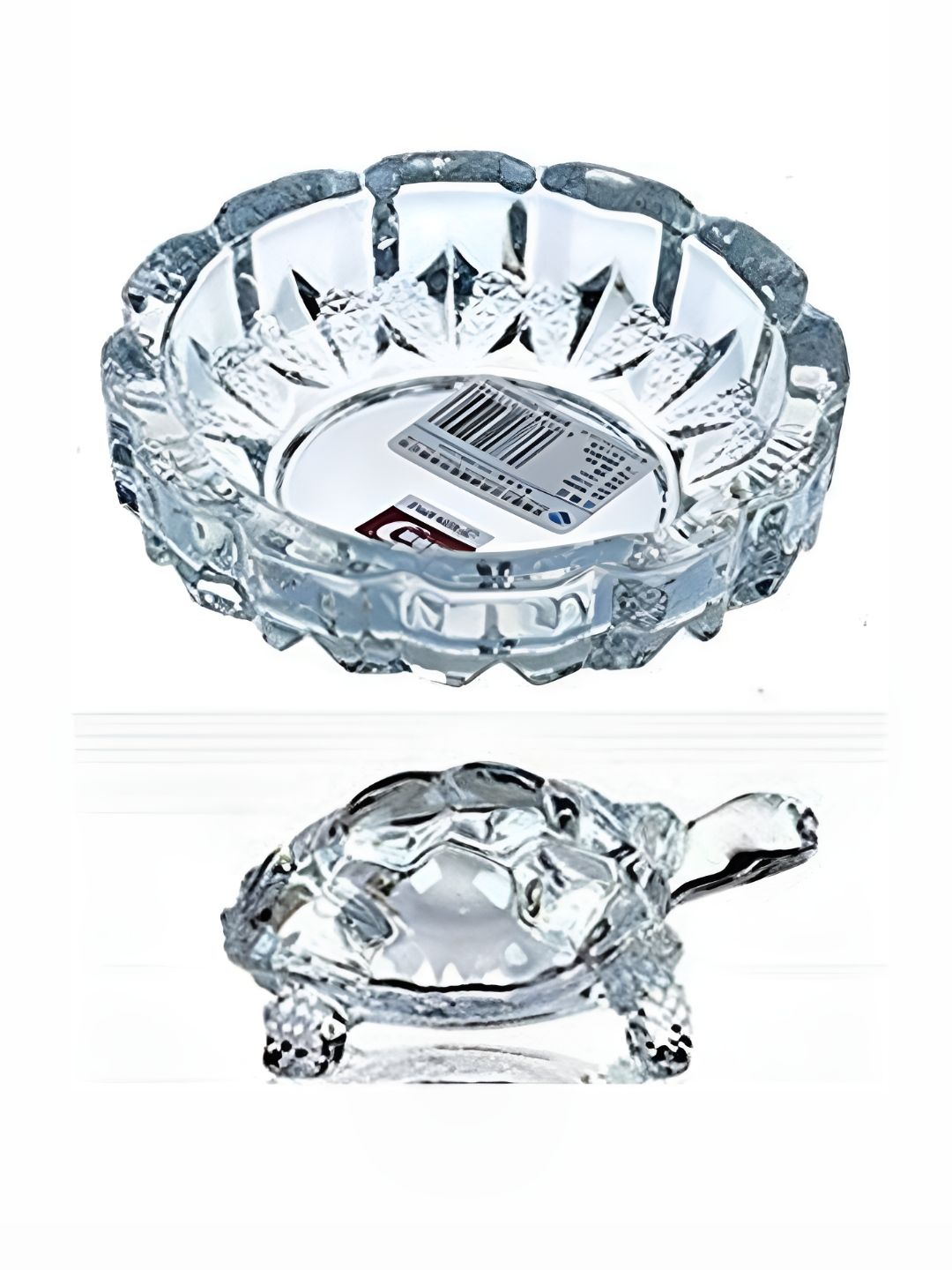 Navyaksh Transparent Glass Tortoise With Pond Showpiece-picture-35