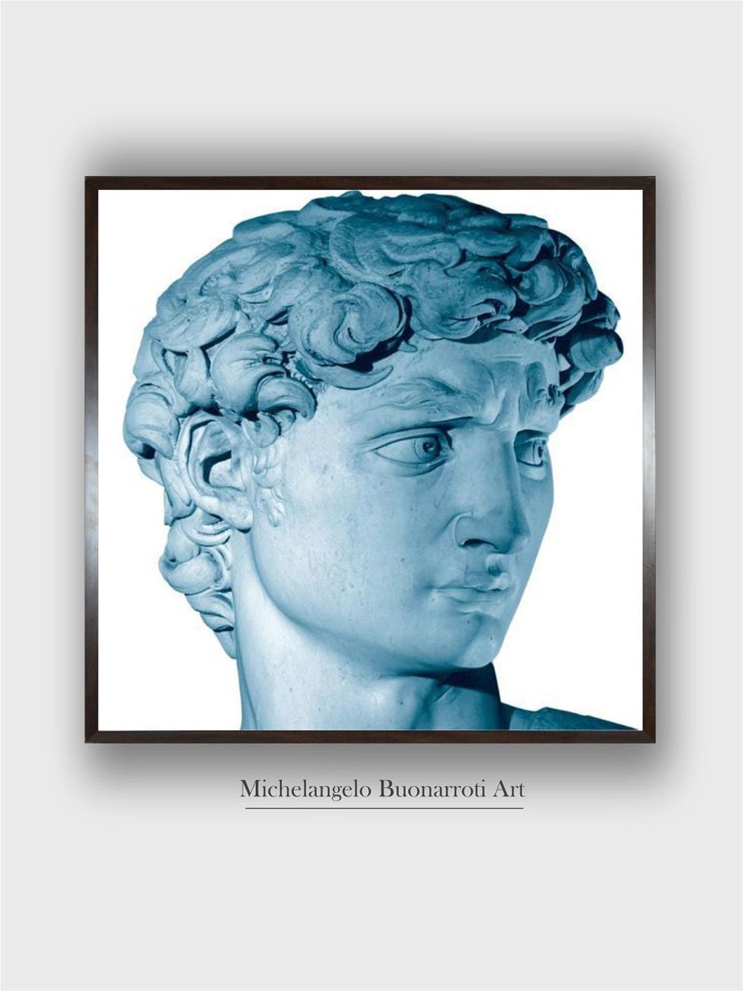 The Art House Blue & White David Wooden Framed Canvas Painting Wall Art-image-5