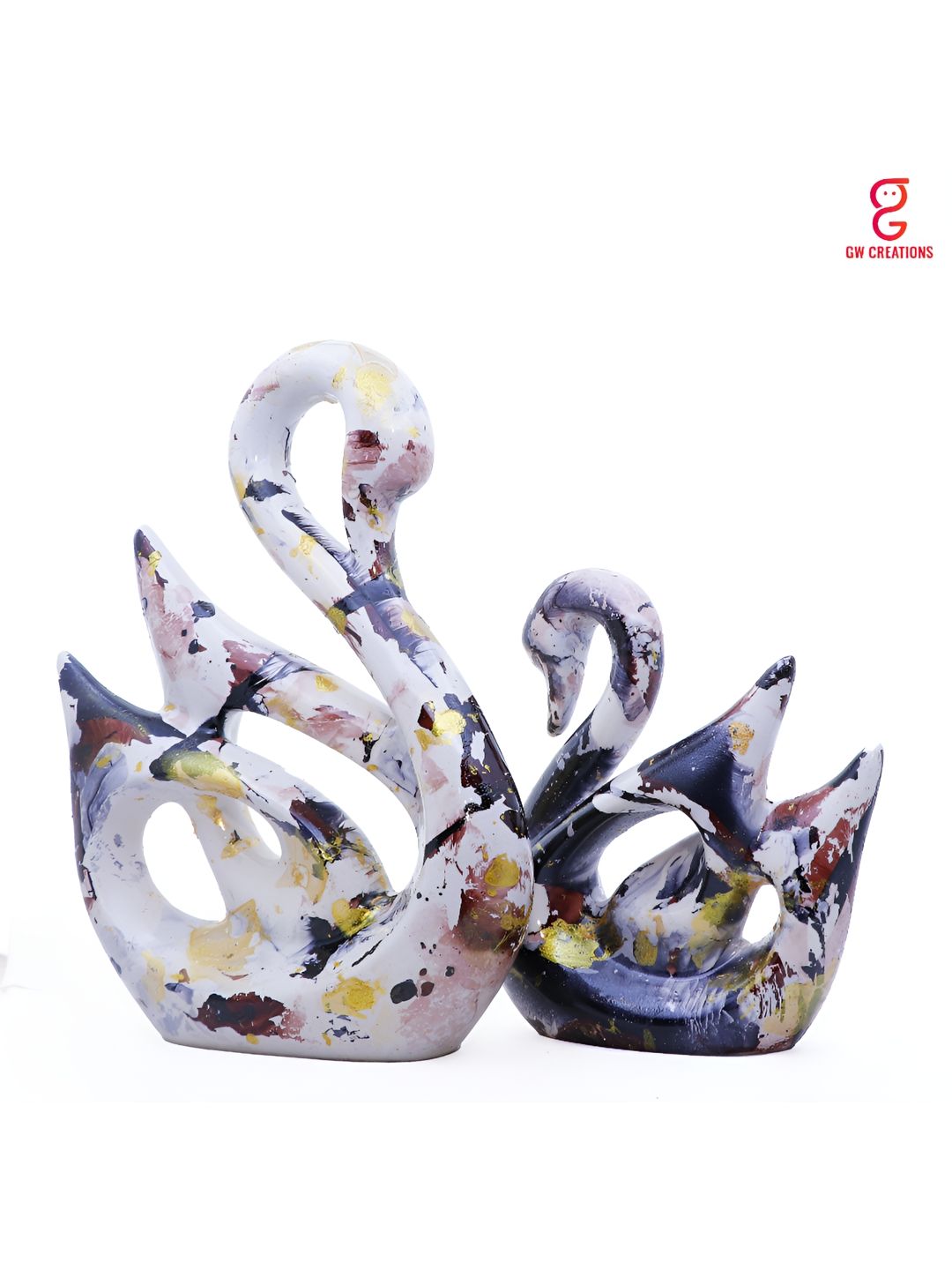 GW CREATIONS White & Blue 2 Pieces Birds Figurine Showpieces-picture-18