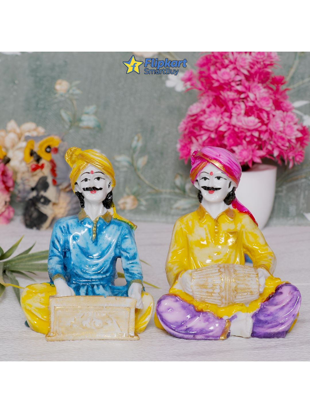 GW CREATIONS White & Blue 2 Pieces Figurine Showpieces-picture-30