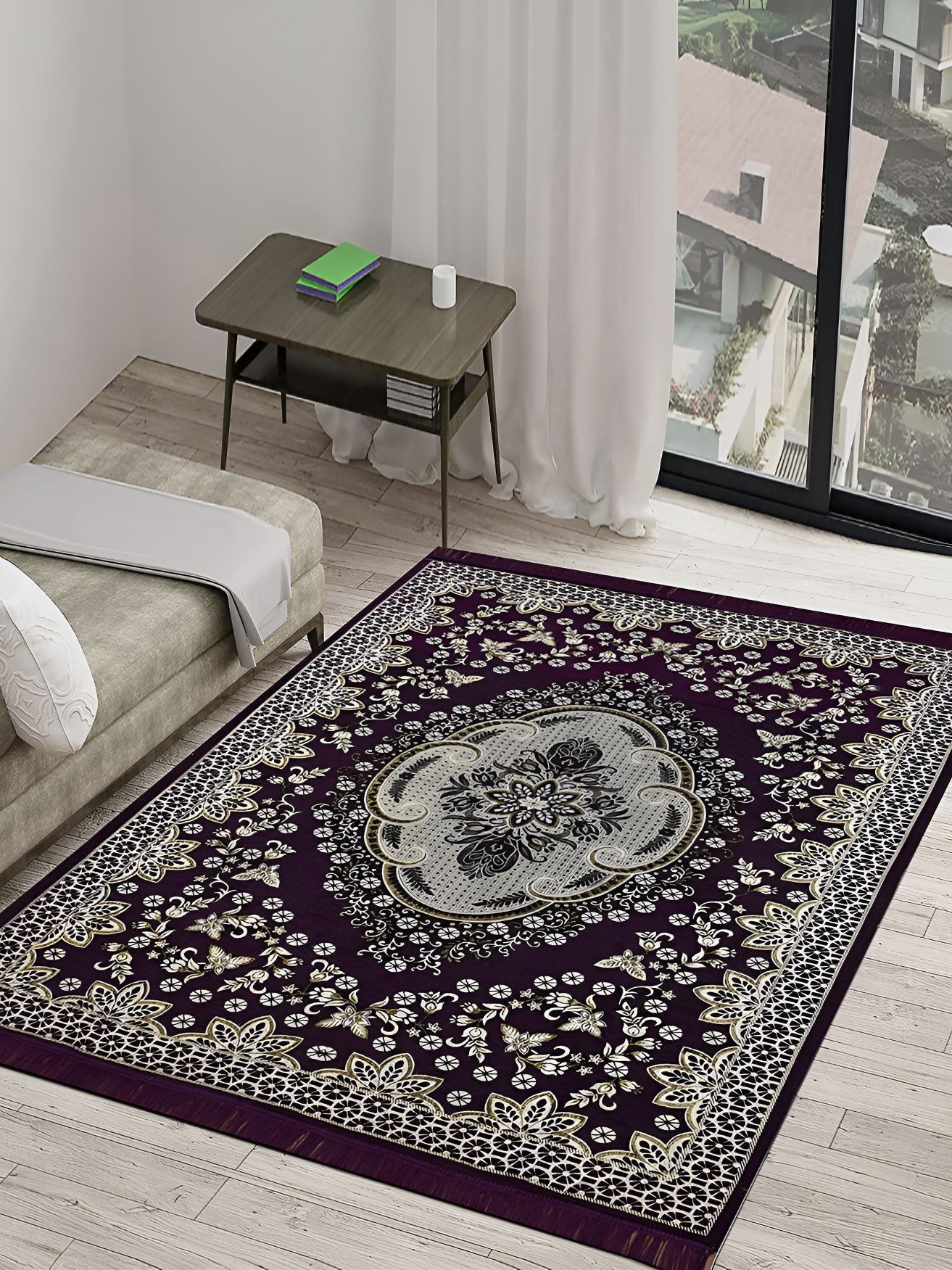 Sparrow world Purple Solid Carpet-picture-26