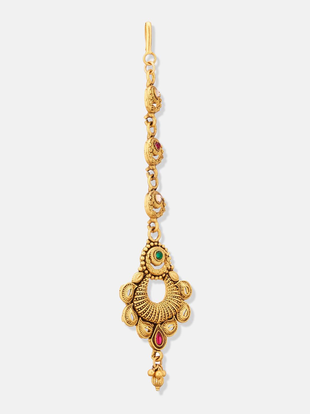 ATIBELLE  Set Of 2 Gold-Plated Stone-Studded Maangtikka