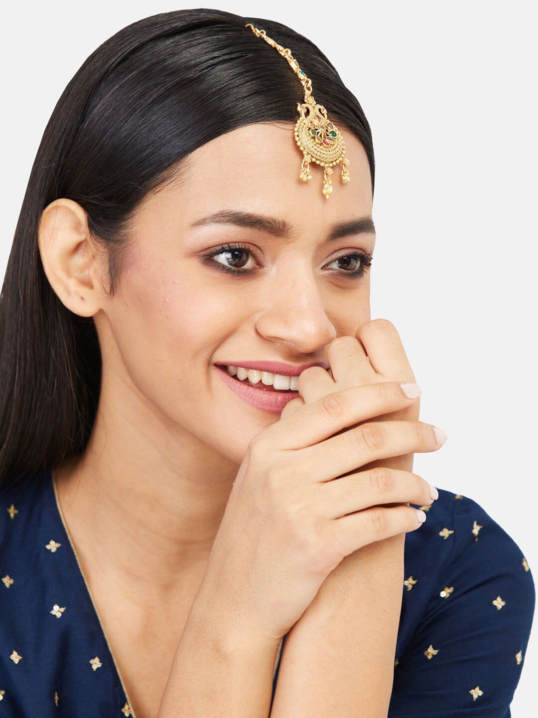 ATIBELLE Gold Plated Kundan Studded Jewellery Set