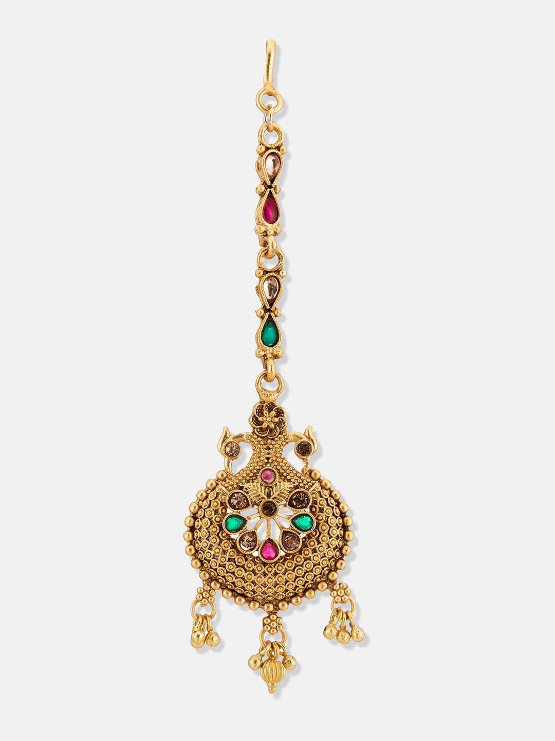 ATIBELLE Set Of 3 Gold-Plated Stone-Studded Maang Tikka