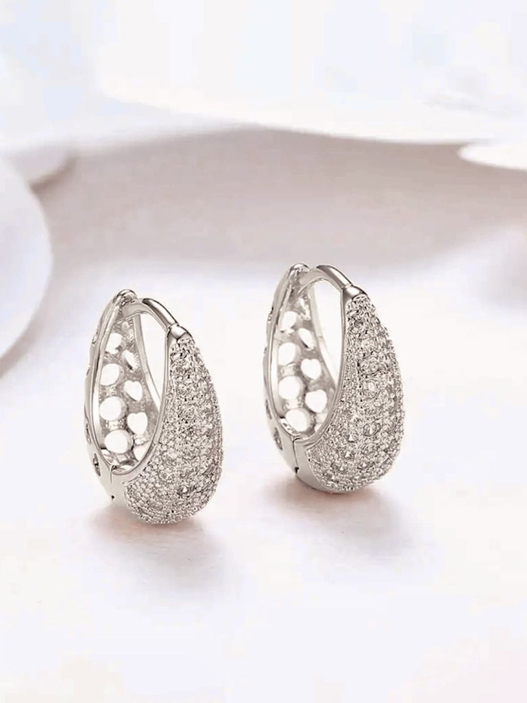 ATIBELLE Silver Plated Hoop Earrings