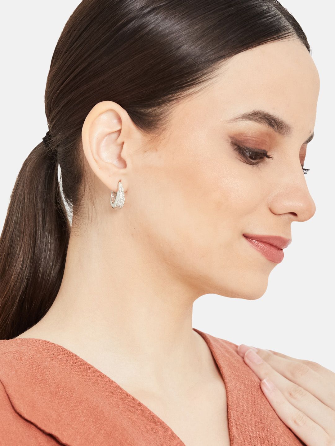 ATIBELLE Silver Plated Hoop Earrings