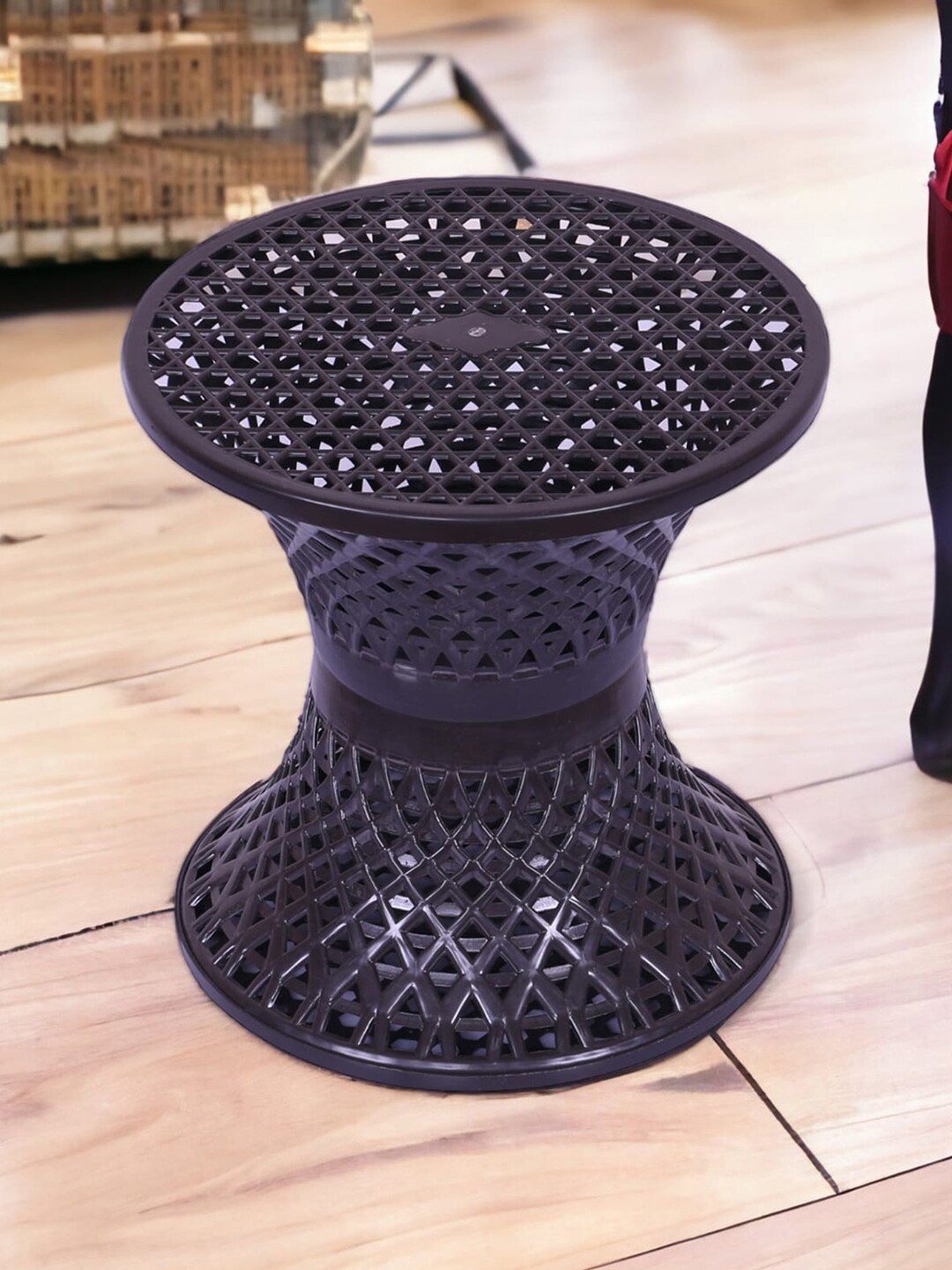 Kuber Industries 2-pcs Black Seating Damroo Stool for Balcony-image-49