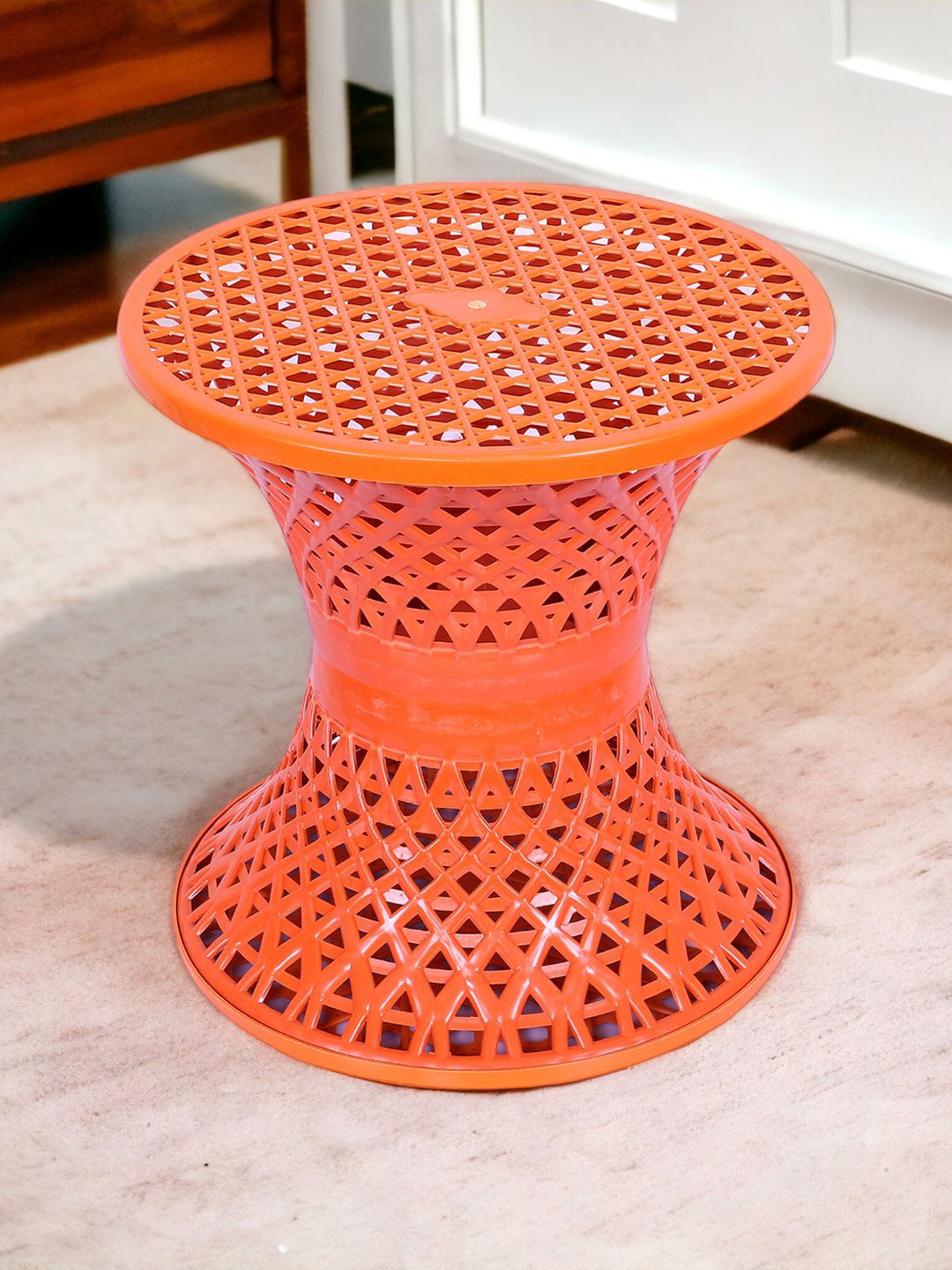 Kuber Industries 2-pcs Orange Colored & Yellow Seating Damroo Stool for Balcony-image-48