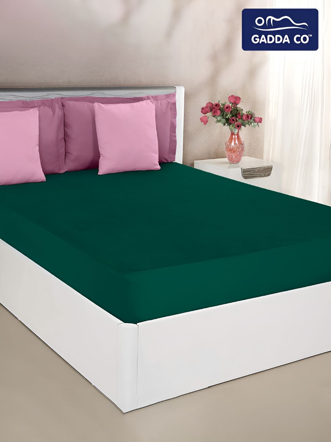 GADDA CO Peacock Blue Water Resistant Fitted King Bed Mattress Protector-picture-37