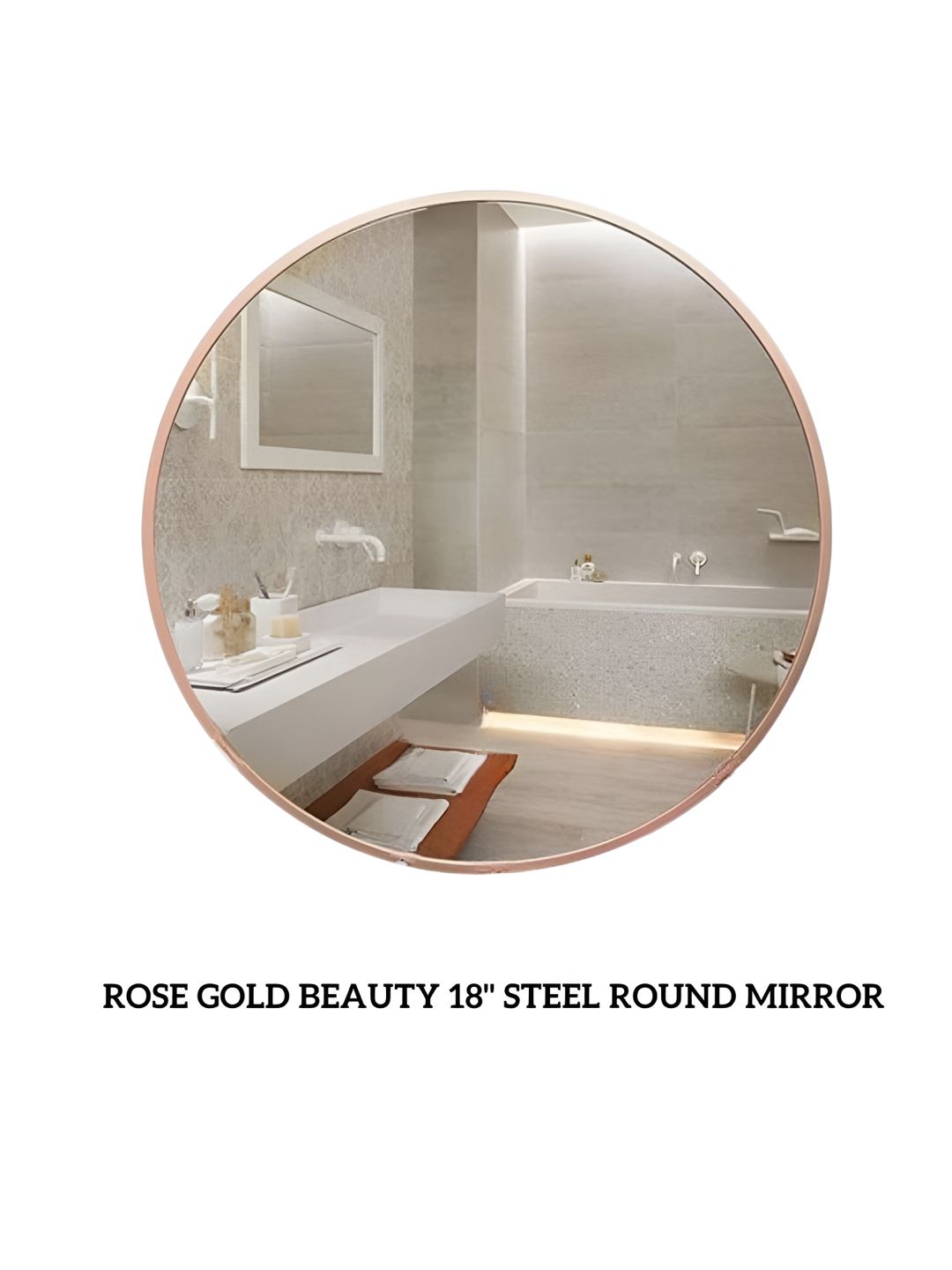 CasaGold Metallic Toned Long Lasting Rust Proof Steel Framed Round Wall Mirror-picture-41